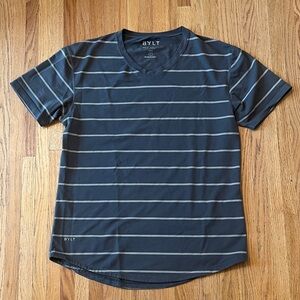 Men's Dark Blue Striped Short Sleeve Tee